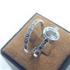Image 2 : Silver Lot Of 2 Blue Topaz And Marcasite Ring (~Size 7)(Ring is resizable for $40), Suggested Retail