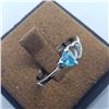 Image 2 : Silver Blue Topaz Ring (~Size 6)(Ring is resizable for $40), Suggested Retail Value $50
