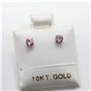Image 1 : 10K Yellow Gold Pink Cz Earrings, Suggested Retail Value $80