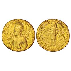 Ancient India: Kushan, Huvishka (155-192 AD), gold dinar, Gobl 244, mint I (A) 3rd emission, 7.65g