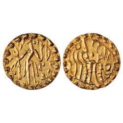 Ancient India: Samatata region, gold dinar of Rajabhata of Khadga dynasty, (675-700 AD), 5.69g