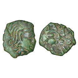 Medieval India: Gujarat, unattributed coin copying Gupta/Kshatrapa type, (600-700 AD), 1.15g