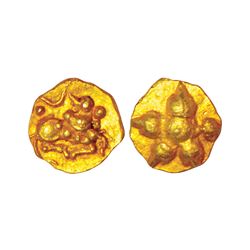 Medieval India: Nolambas of South Karnataka, uninscribed gold fanam, (800-900 AD), 0.40g