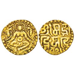 Medieval India: Kalachuris of Tripuri, gold 4½ masha coin of Gangeya Deva (1015-1040 AD) 4.00g