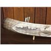 Image 1 : LARGE! Hand Carved Fossilized Ivory Cribbage Board