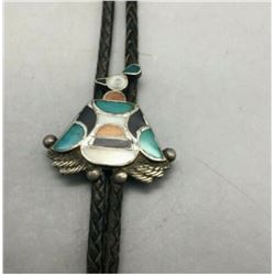 Circa 1950s Zuni Inlay Bolo Tie With the Thunderbird Design -From Jewel Box Col.