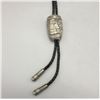 Image 1 : GREAT Stylish Bolo With Turquoise and Coral Set in Sterling by Lee Epperson