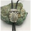 Image 1 : Very Unique Style Bolo With Turquoise and Coral Set in Sterling by Lee Epperson