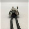 Image 8 : Very Unique Style Bolo With Turquoise and Coral Set in Sterling by Lee Epperson