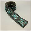 Image 1 : PHENOMENAL! A Black Leather Concho Belt With Gorgeous Turquoise Studded Conchos