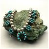 Image 10 : A PHENOMENAL 1940s-50s Turquoise Cluster Baby Squash Blossom Necklace