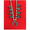 Image 1 : A PHENOMENAL 1940s-50s Turquoise Cluster Baby Squash Blossom Necklace