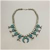Image 2 : A PHENOMENAL 1940s-50s Turquoise Cluster Baby Squash Blossom Necklace