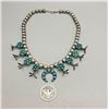 Image 3 : A PHENOMENAL 1940s-50s Turquoise Cluster Baby Squash Blossom Necklace