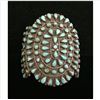 Image 1 : Vintage Turquoise and Sterling Silver Cluster Cuff Bracelet