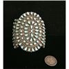 Image 2 : Vintage Turquoise and Sterling Silver Cluster Cuff Bracelet