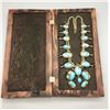 Image 8 : WOW!! 14k Gold Squash Blossom Necklace with Natural Persian Turquoise!!!