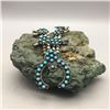 Image 1 : Elegant 1930s Turquoise Cluster Squash Blossom Necklace