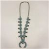 Image 2 : Elegant 1930s Turquoise Cluster Squash Blossom Necklace