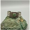 Image 8 : Gorgeous Early Ingot Bracelet With Natural Green Turquoise - Prized Possession!