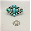 Image 2 : A Vintage, Handmade, Twisted Wire, Turquoise Cluster Bracelet