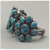 Image 5 : Great, Old, Vintage Turquoise & Sterling Silver Cluster Style Cuff Bracelet