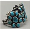 Image 6 : Great, Old, Vintage Turquoise & Sterling Silver Cluster Style Cuff Bracelet