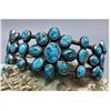 Image 8 : Great, Old, Vintage Turquoise & Sterling Silver Cluster Style Cuff Bracelet