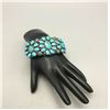 Image 2 : A Vintage Turquoise Cluster Bracelet With Heavy, Twisted Wire, Construction