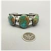 Image 2 : A Vintage Five Stone Handmade Turquoise Bracelet With Great Turquoise