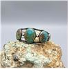 Image 8 : A Vintage Five Stone Handmade Turquoise Bracelet With Great Turquoise