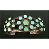 Image 2 : Vintage Turquoise and Sterling Bracelet *Ingot * Hand-Forged