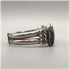 Image 4 : A Great Old 1930s Era Turquoise and Sterling Silver Cuff Bracelet