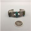 Image 5 : A Great Old 1930s Era Turquoise and Sterling Silver Cuff Bracelet