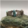 Image 8 : A Great Old 1930s Era Turquoise and Sterling Silver Cuff Bracelet