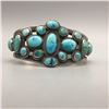 Image 1 : A Sturdy Feeling 1920s Era Handmade Cluster Style Turquoise Cuff Bracelet