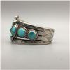 Image 2 : A Sturdy Feeling 1920s Era Handmade Cluster Style Turquoise Cuff Bracelet