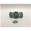 Image 2 : A Brilliant 1930s Era Handmade Turquoise Cluster Bracelet