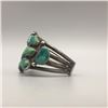 Image 2 : A Great 1930s Era Turquoise Cluster Bracelet With Natural Green-Blue Turquoise