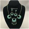 Image 1 : A Vintage Zuni Inlay Necklace Set With Matching Earrings - Vacit!