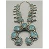 Image 1 : A Stunning, Large Morenci Turquoise Squash Blossom Necklace
