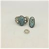 Image 2 : A Great Older #8 Turquoise Bracelet and Ring Set Marked UITA 22