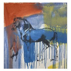 Gail Rodgers, "Leonardo's Horse" Hand Signed Original Hand Pulled Silkscreen Mix