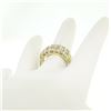 Image 6 : 14kt Yellow Gold 1.48 ctw Bar Set Round Diamond Wide Band Ring