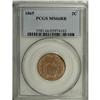 Image 1 : 1865 2C MS66 Red and Brown PCGS. Coppery-tan luster en