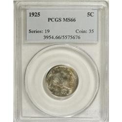 1925 5C MS66 PCGS. Sky-blue, rose, and golden patina g