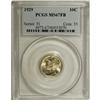 Image 1 : 1929 10C MS67 Full Bands PCGS. Superb, unblemished sur