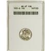 Image 1 : 1931-D 10C MS67 Full Bands ANACS. A sharp superb Gem t