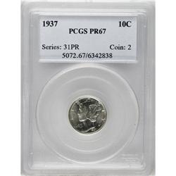 1937 10C PR67 PCGS. A robustly struck and gleaming Sup