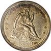 Image 1 : 1850 25C MS64 NGC. This toned near-Gem ranges in color